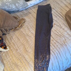 Peloton Black and Gold Sparkle Leggings